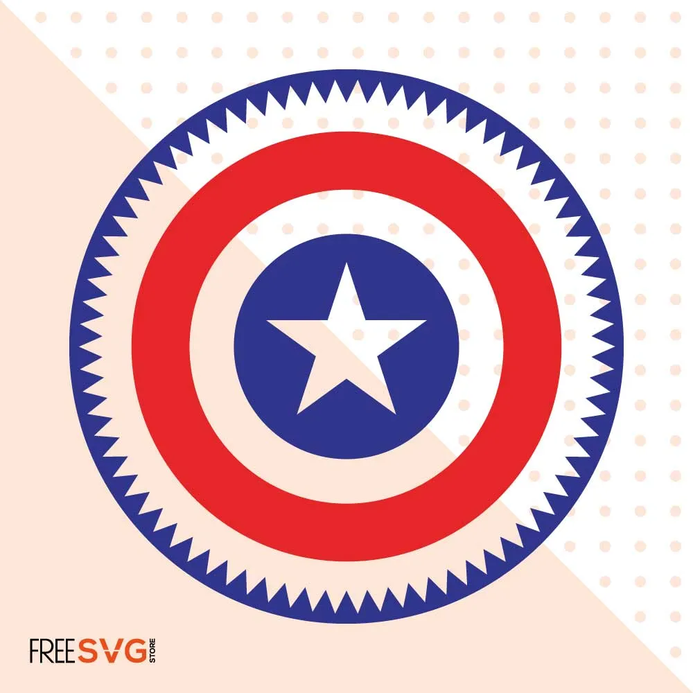 Captain America Shield Logo Vector, Captain SVG Cut File