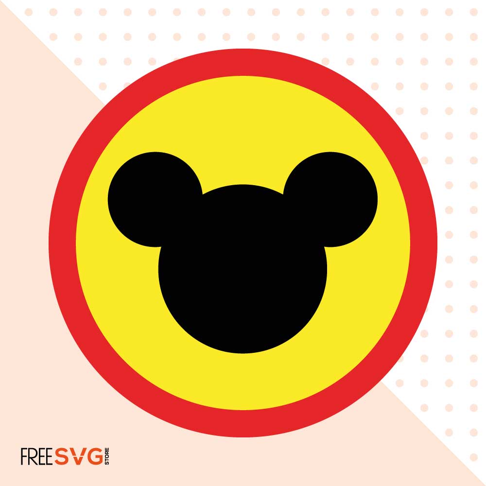 Mickey Head Disney Logo Vector, Mickey Head SVG Cut File