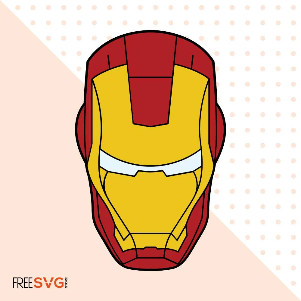 Iron Man Helmet SVG Cut File, Iron Man Helmet Vector