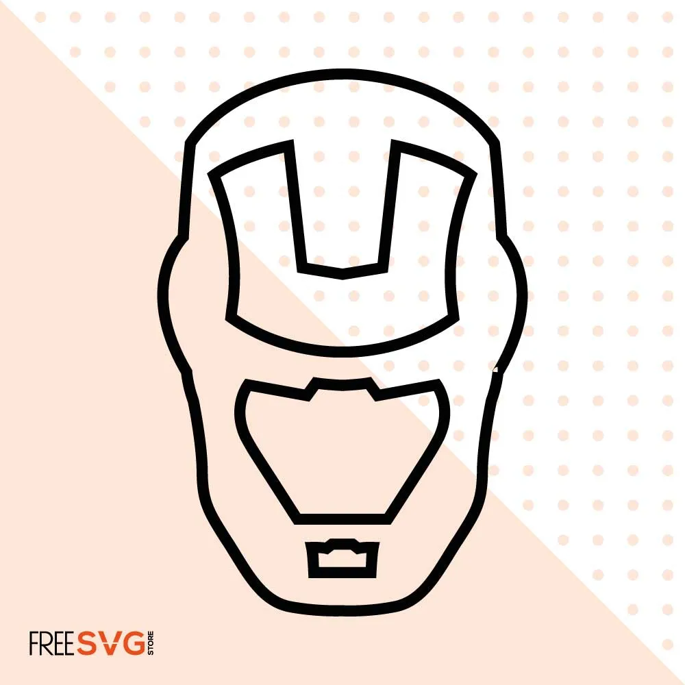 Iron Man Helmet SVG, Vector Silhouette Design