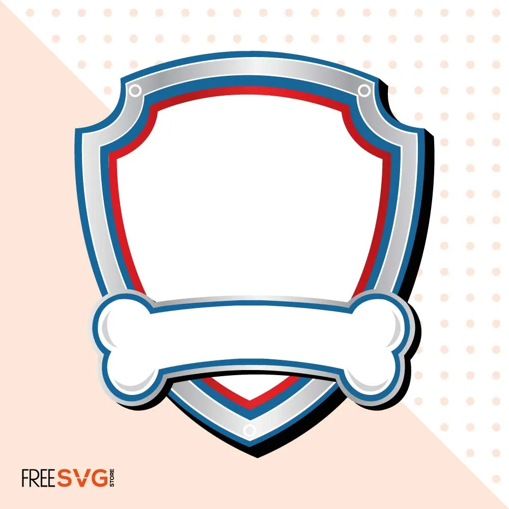 Dog Bone Shield SVG Cut File, Shield Logo Vector