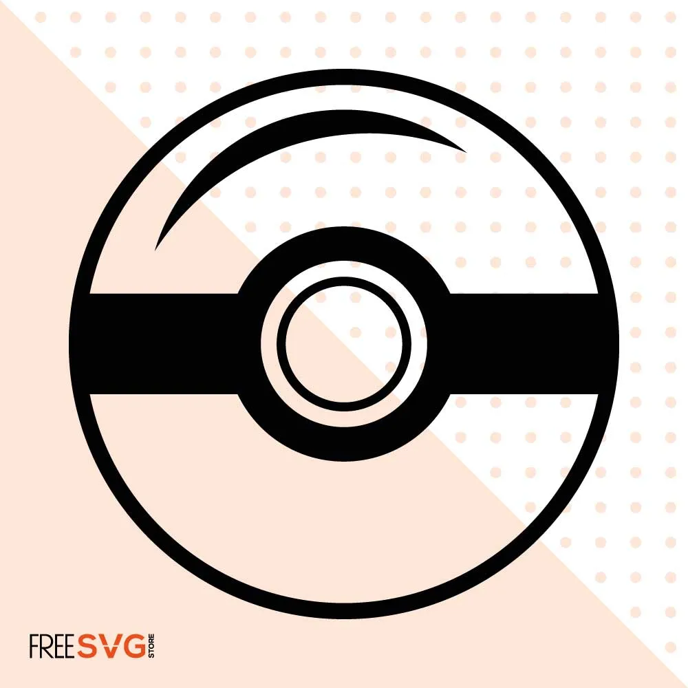 Pokemon Ball SVG Cut File, Pokemon Ball Outline