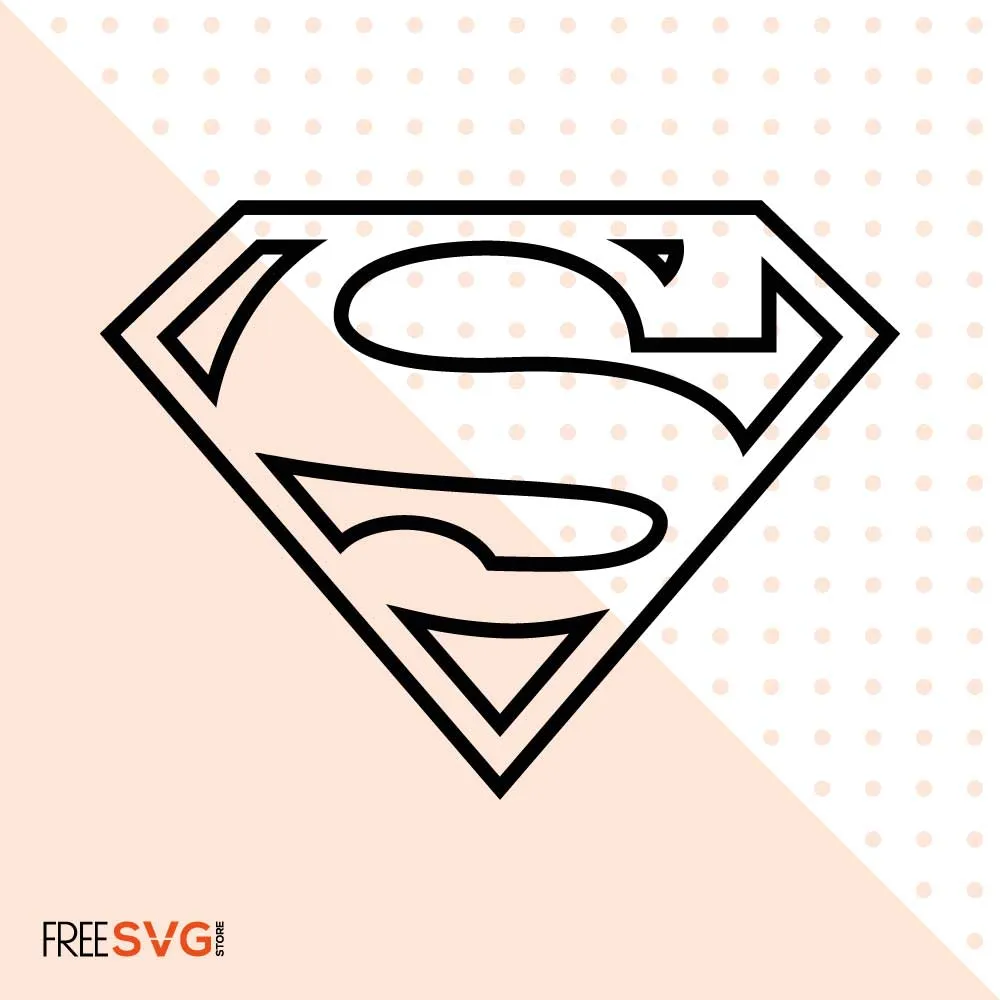 Superman Logo Outline SVG Cut File | Superman Icon Vector – Ideal for Crafting and Design!